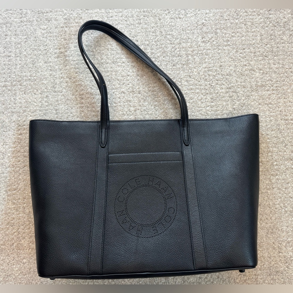 Cole Haan black zip top tote bag